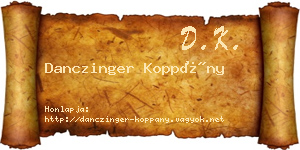 Danczinger Koppány névjegykártya
